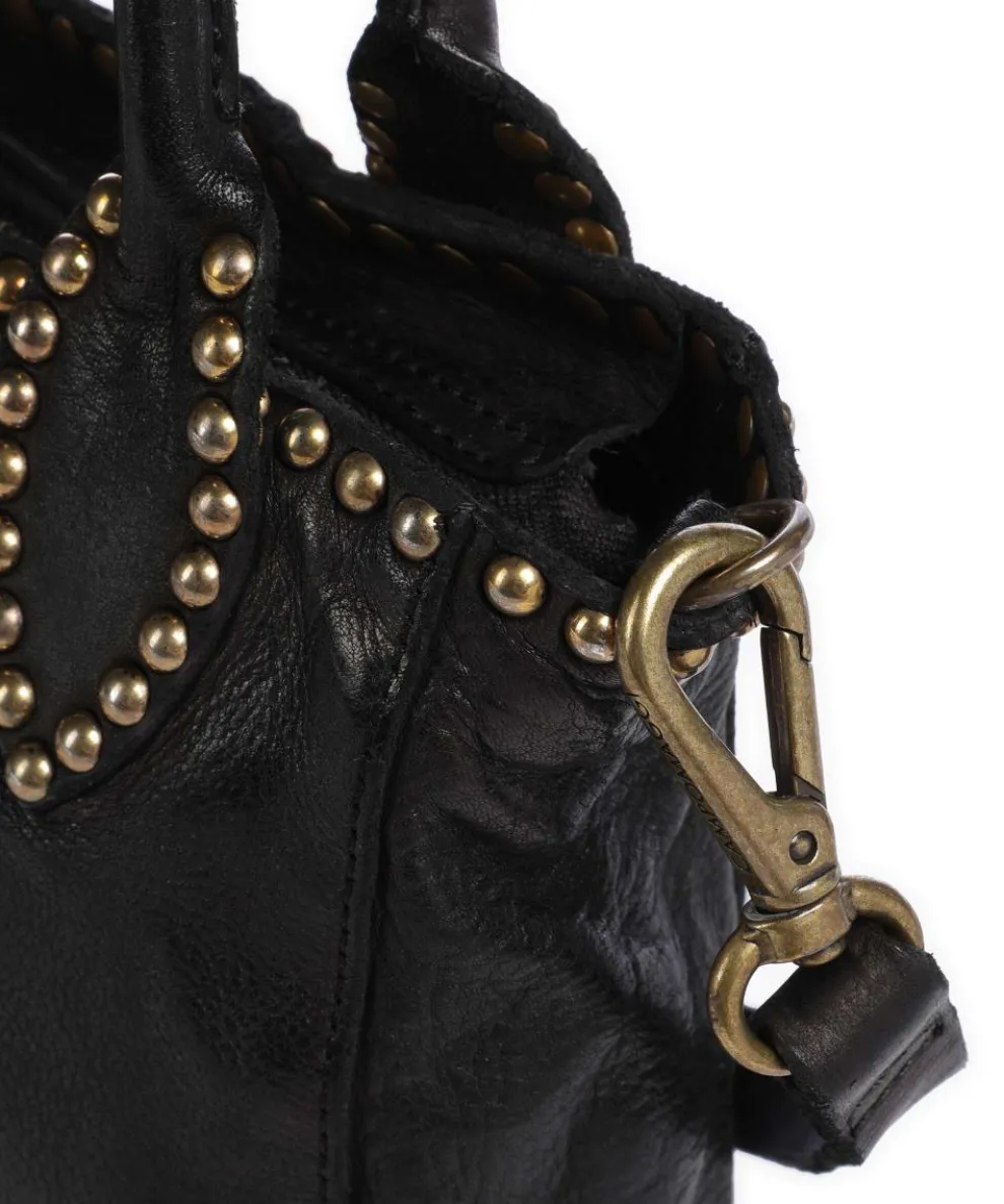 Umhängetasche genarbtes Rindsleder schwarz