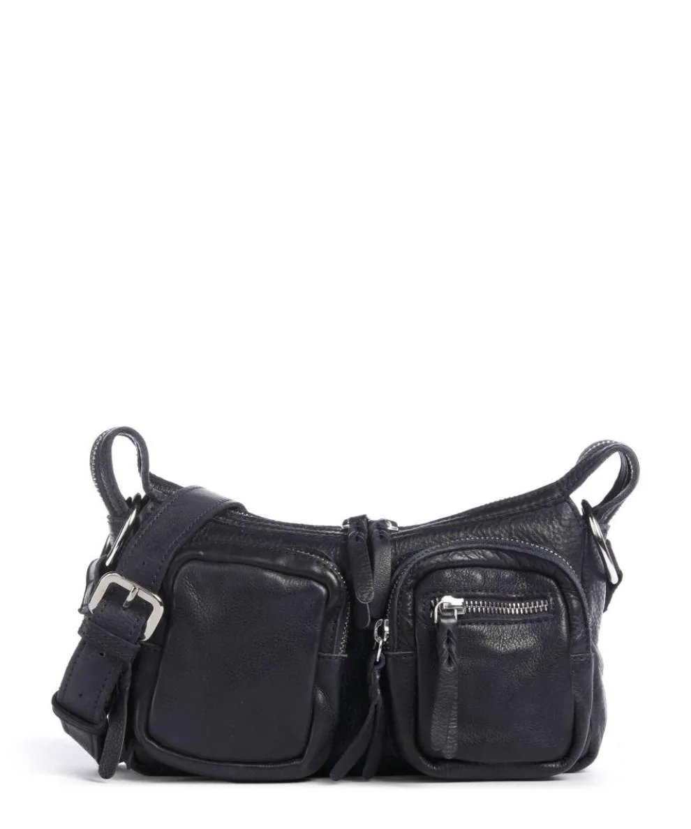 Salvatorianerplatz 4 Schultertasche genarbtes Rindsleder navy