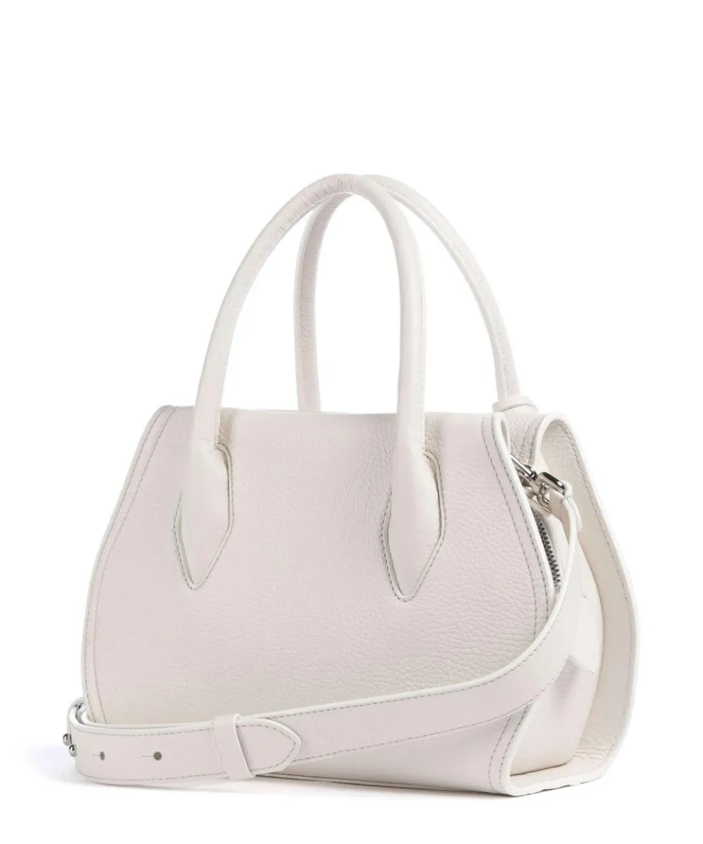 Lord Handtasche genarbtes Leder weiß