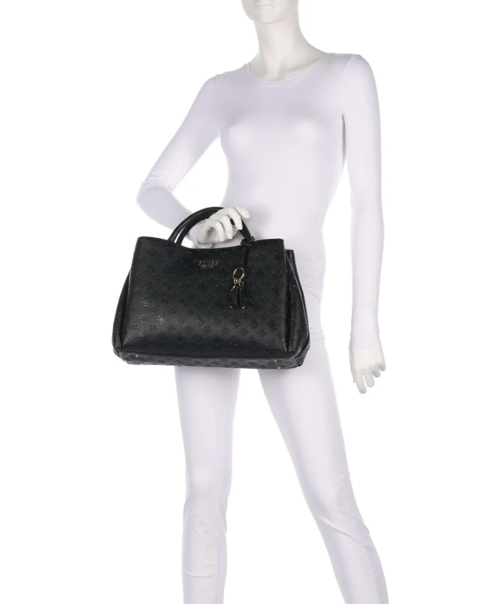 Phoebe Peony Debossed Handtasche Lederimitat schwarz