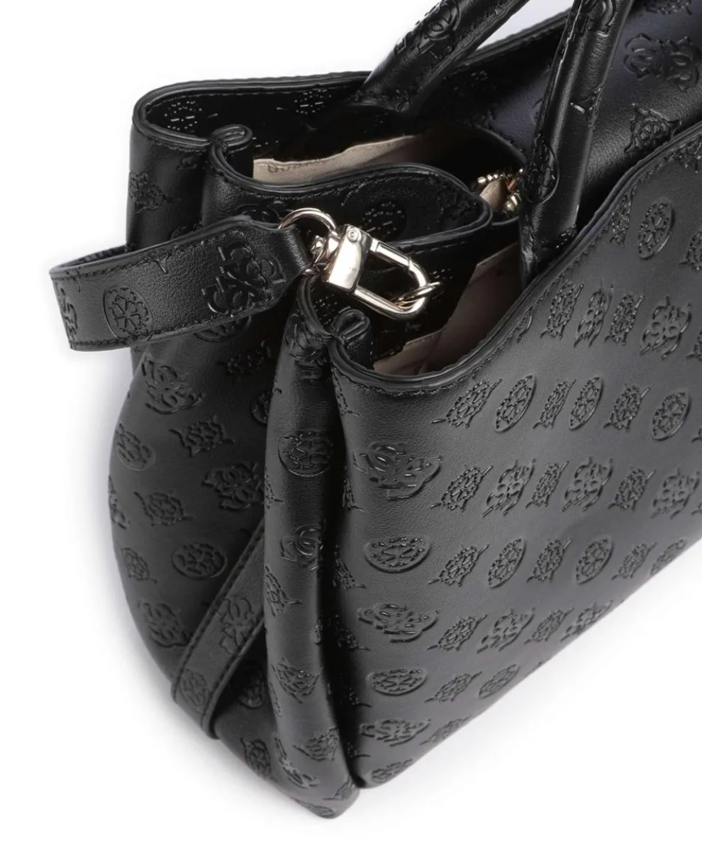 Phoebe Peony Debossed Handtasche Lederimitat schwarz