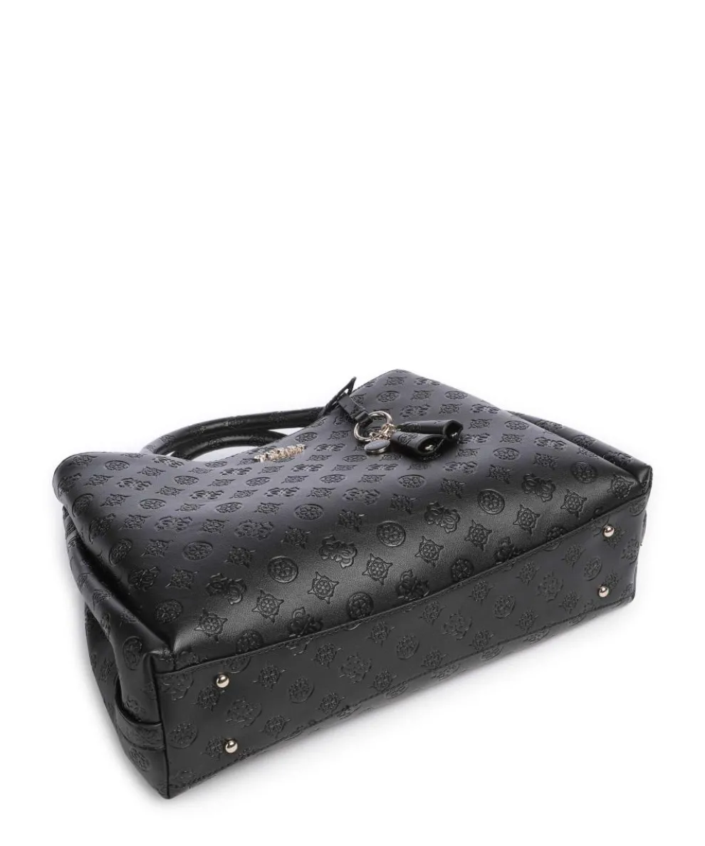 Phoebe Peony Debossed Handtasche Lederimitat schwarz