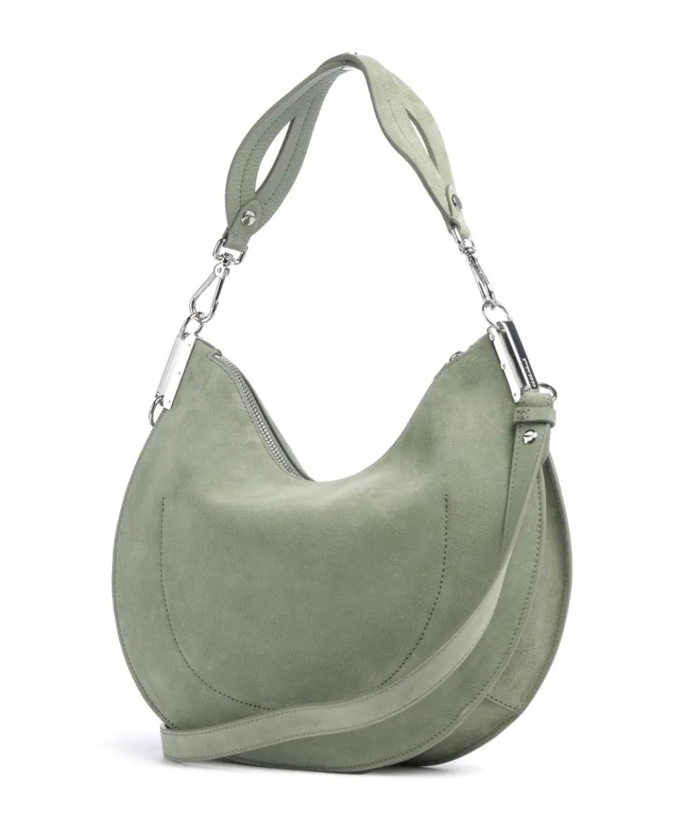 Sunup Suede Beuteltasche aufgerautes Leder graugrün