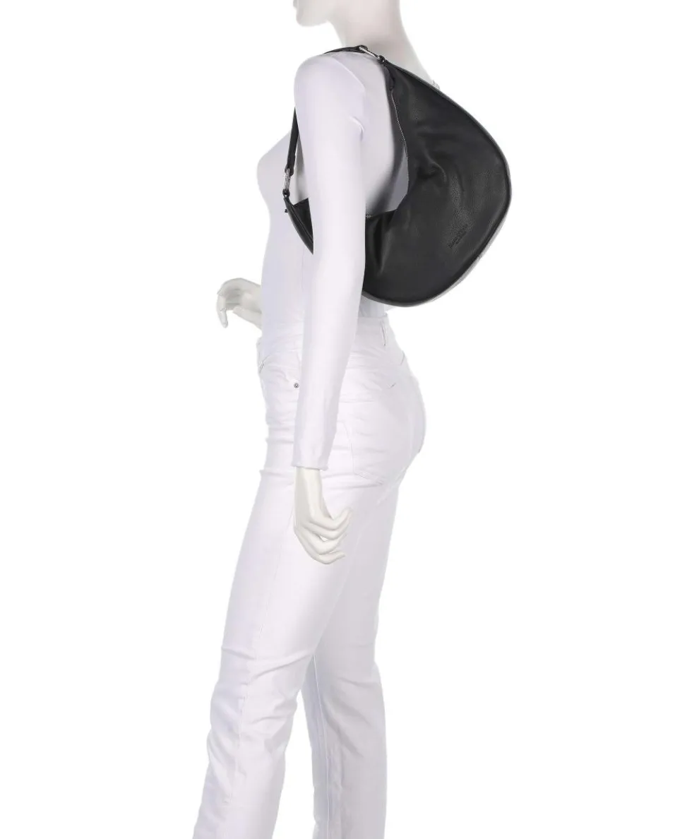 Moira S Beuteltasche genarbtes Rindsleder schwarz