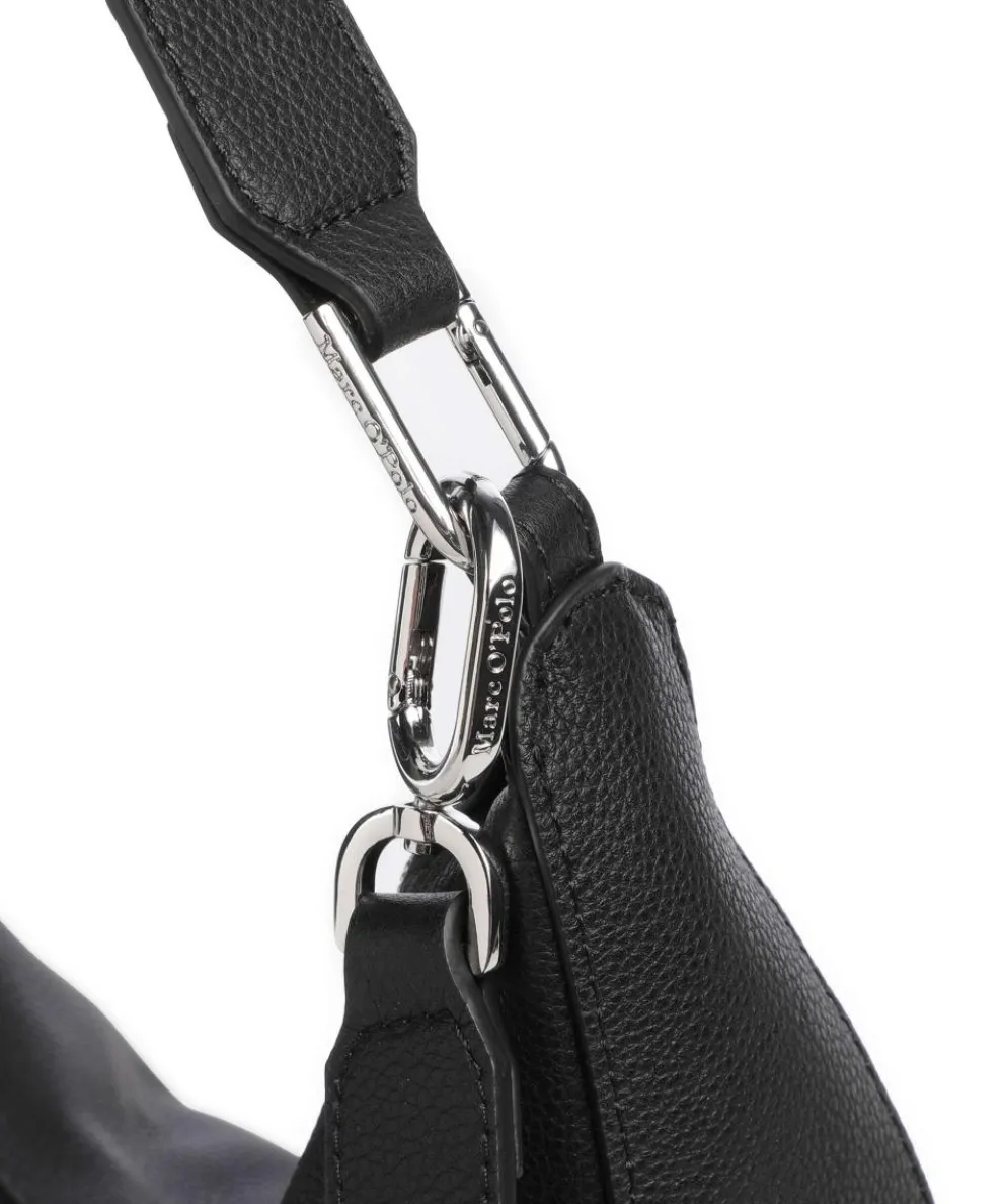 Moira S Beuteltasche genarbtes Rindsleder schwarz