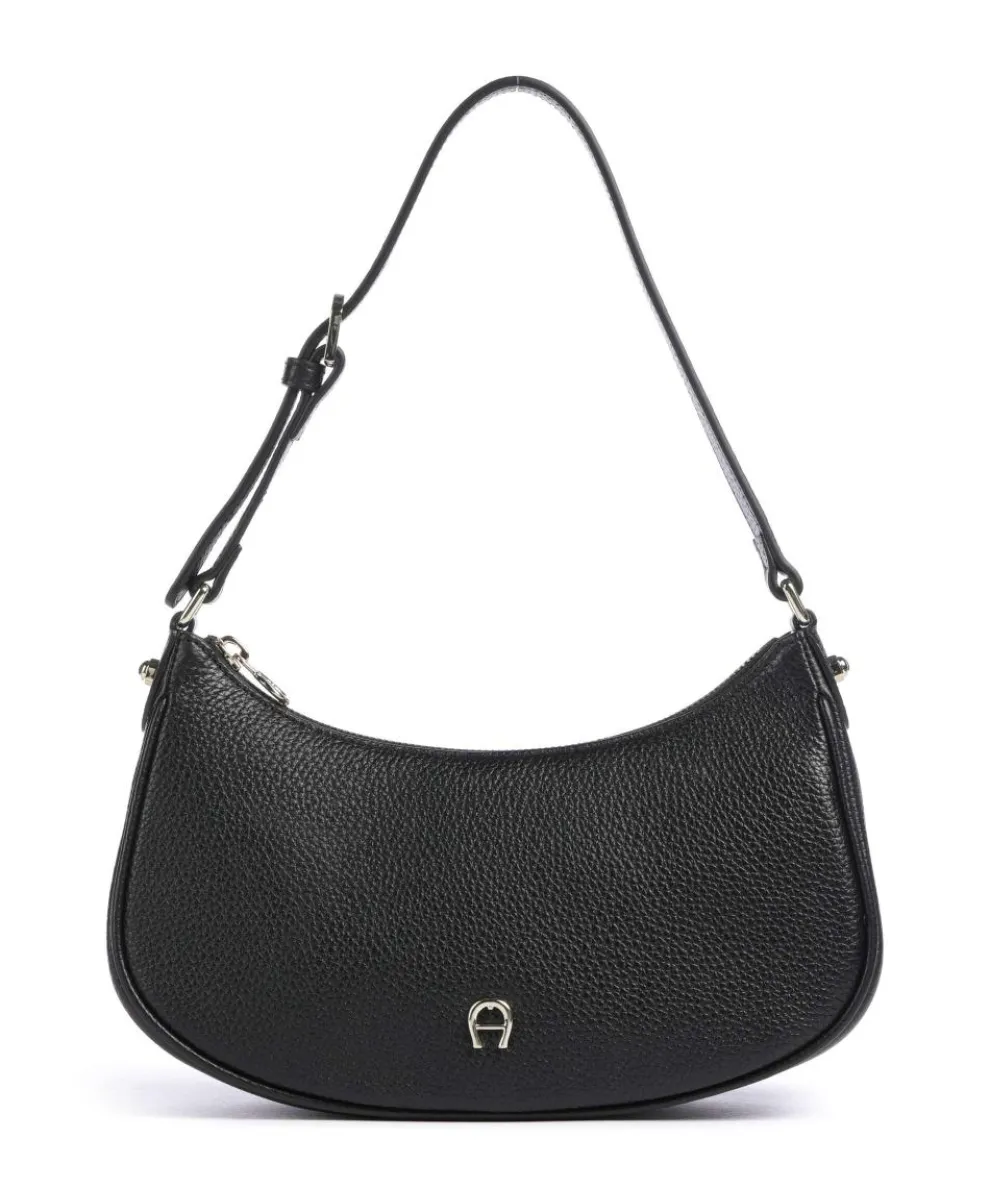 Diadora XS Schultertasche genarbtes Rindsleder schwarz