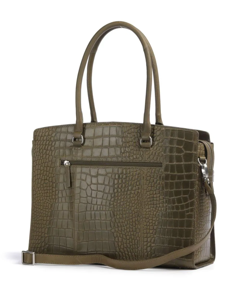 Cool Colbie Shopper 15″ geprägtes Leder olivgrün