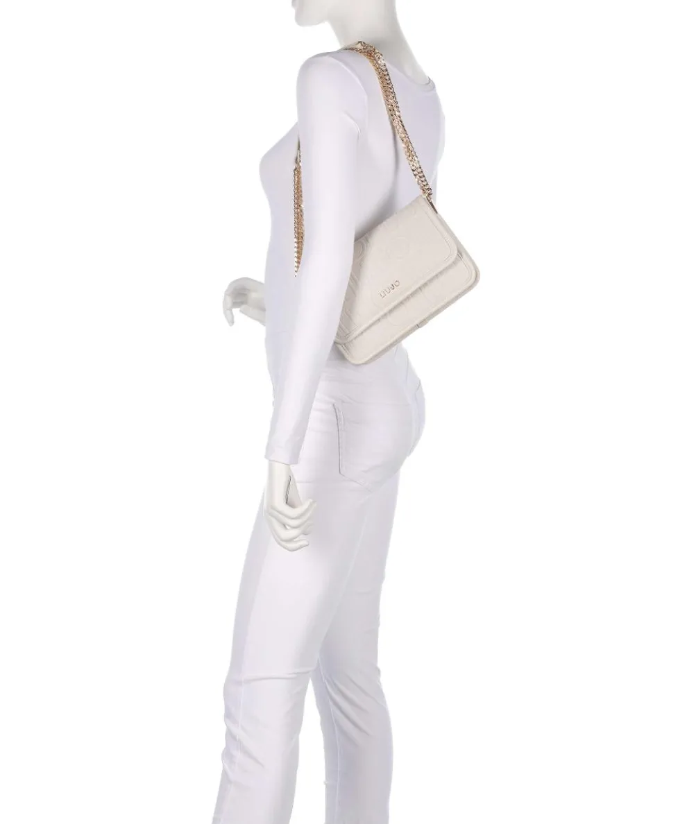 Manhattan S Schultertasche Lederimitat elfenbein