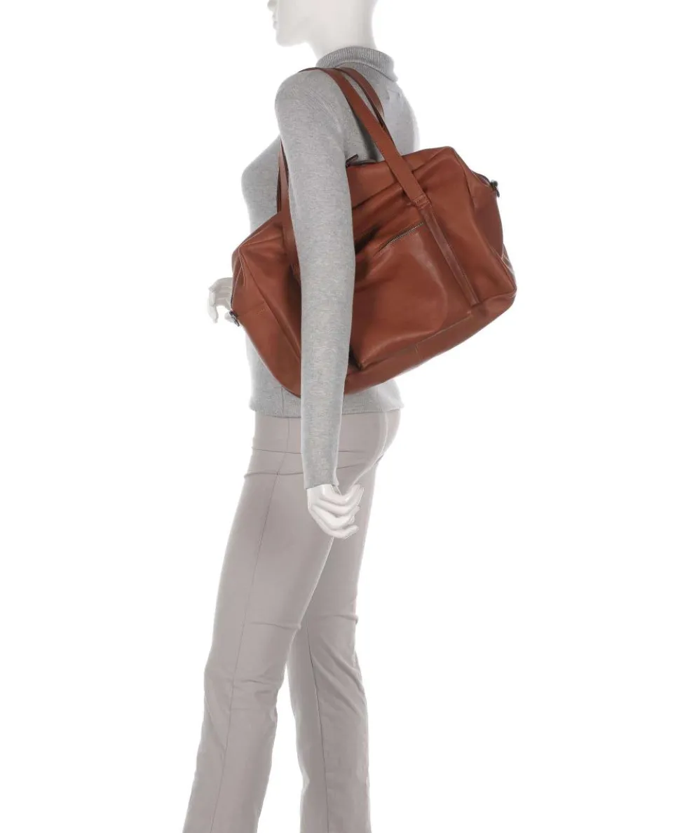 Bague M Shopper fein genarbtes Rindsleder cognac