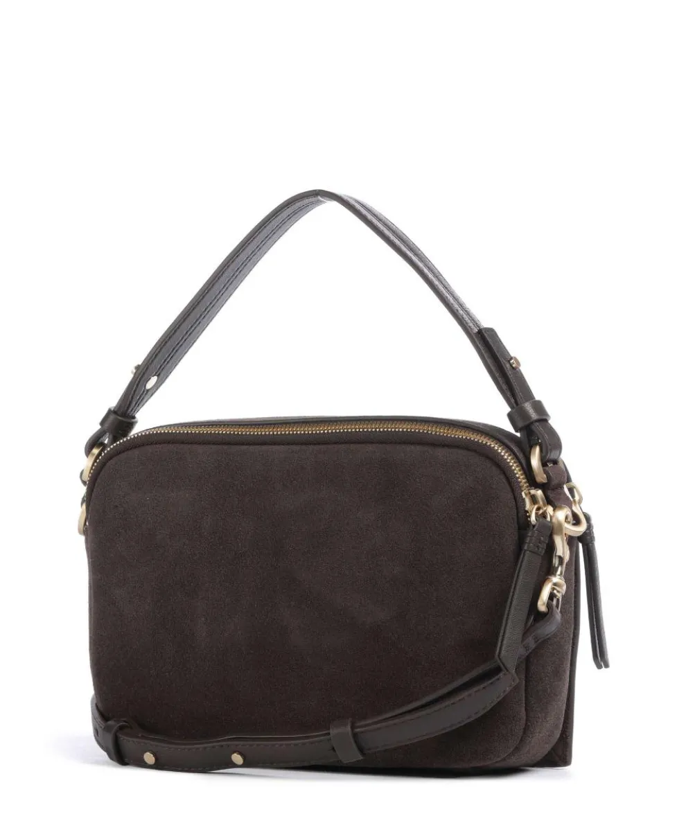 Emily Cozy Umhängetasche aufgerautes Leder dunkelbraun