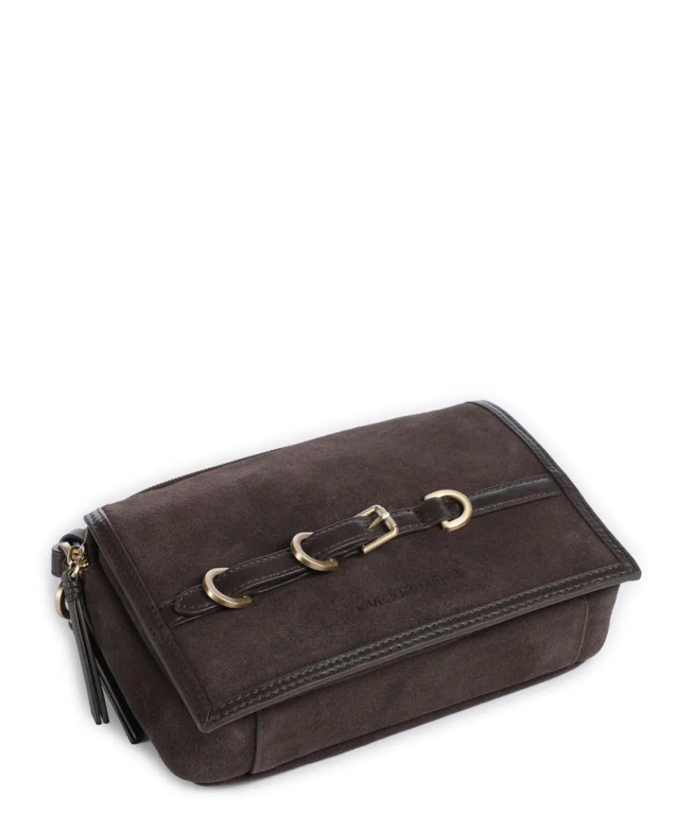 Emily Cozy Umhängetasche aufgerautes Leder dunkelbraun