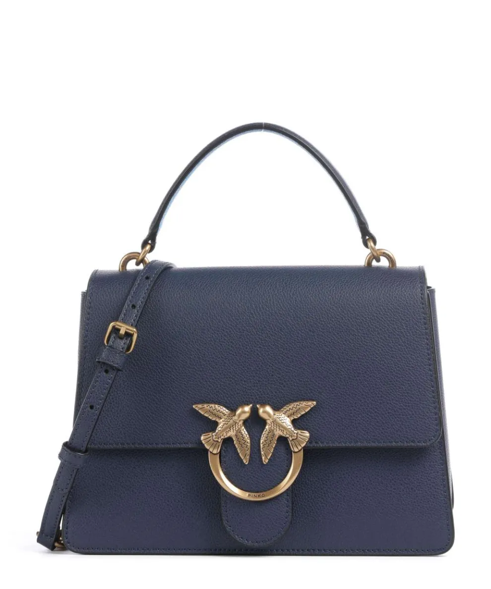 Love One Classic Handtasche genarbtes Leder dunkelblau