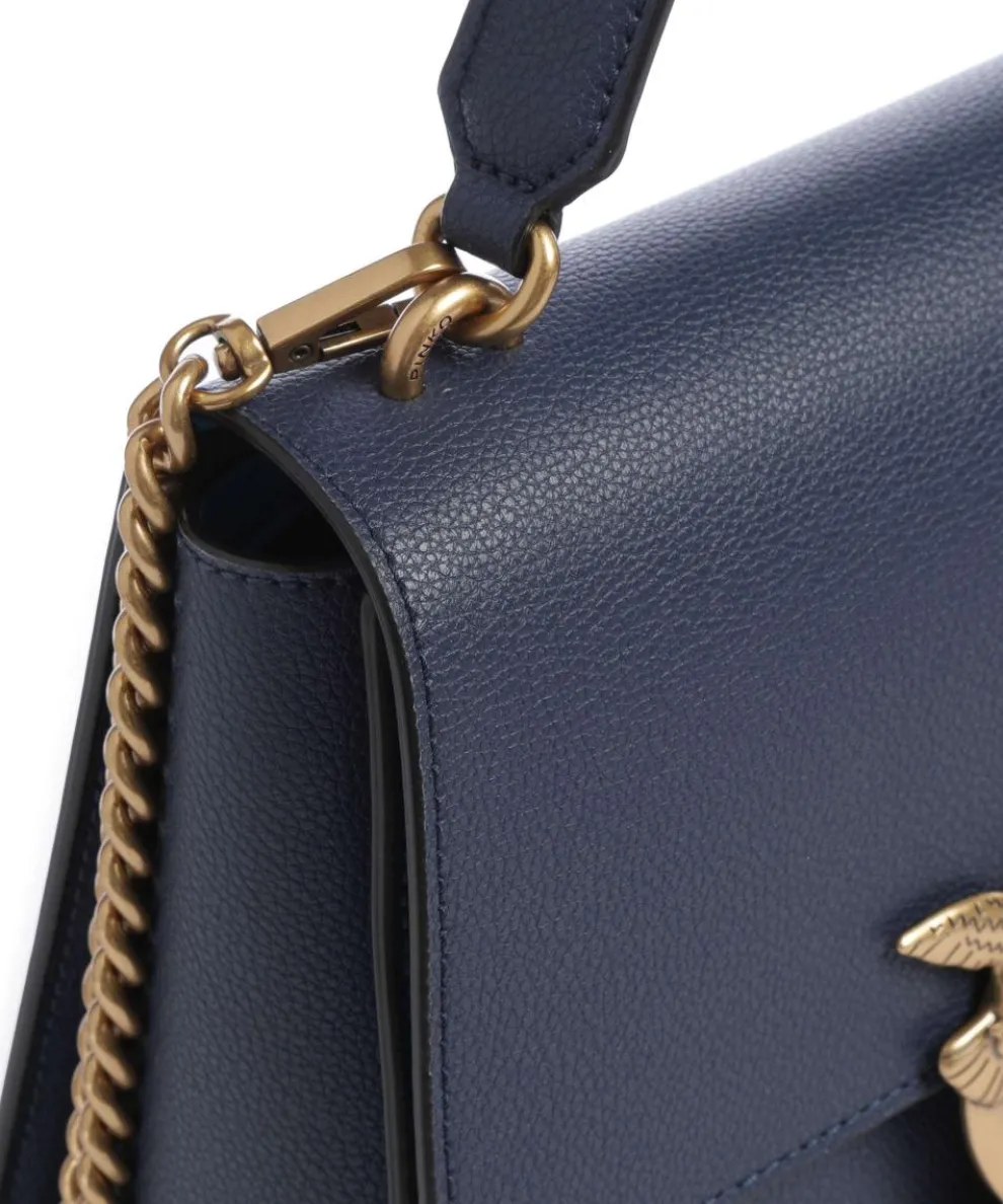 Love One Classic Handtasche genarbtes Leder dunkelblau