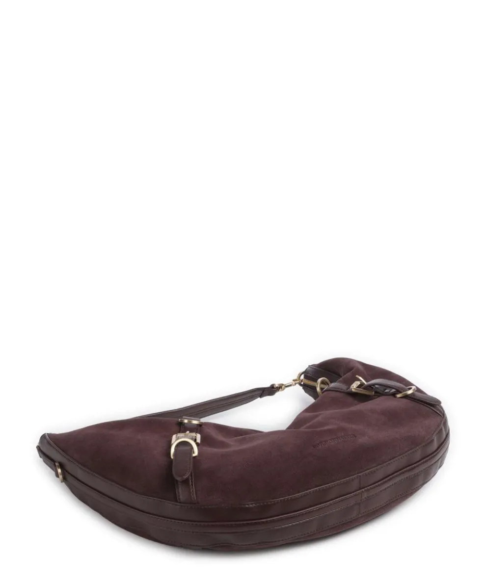 Enya Cozy Beuteltasche aufgerautes Leder wein