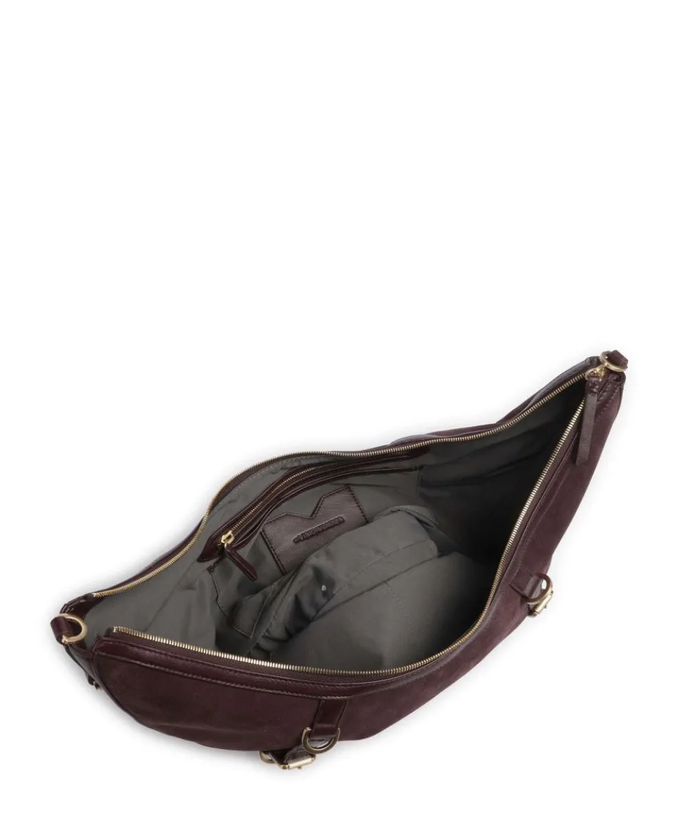 Enya Cozy Beuteltasche aufgerautes Leder wein