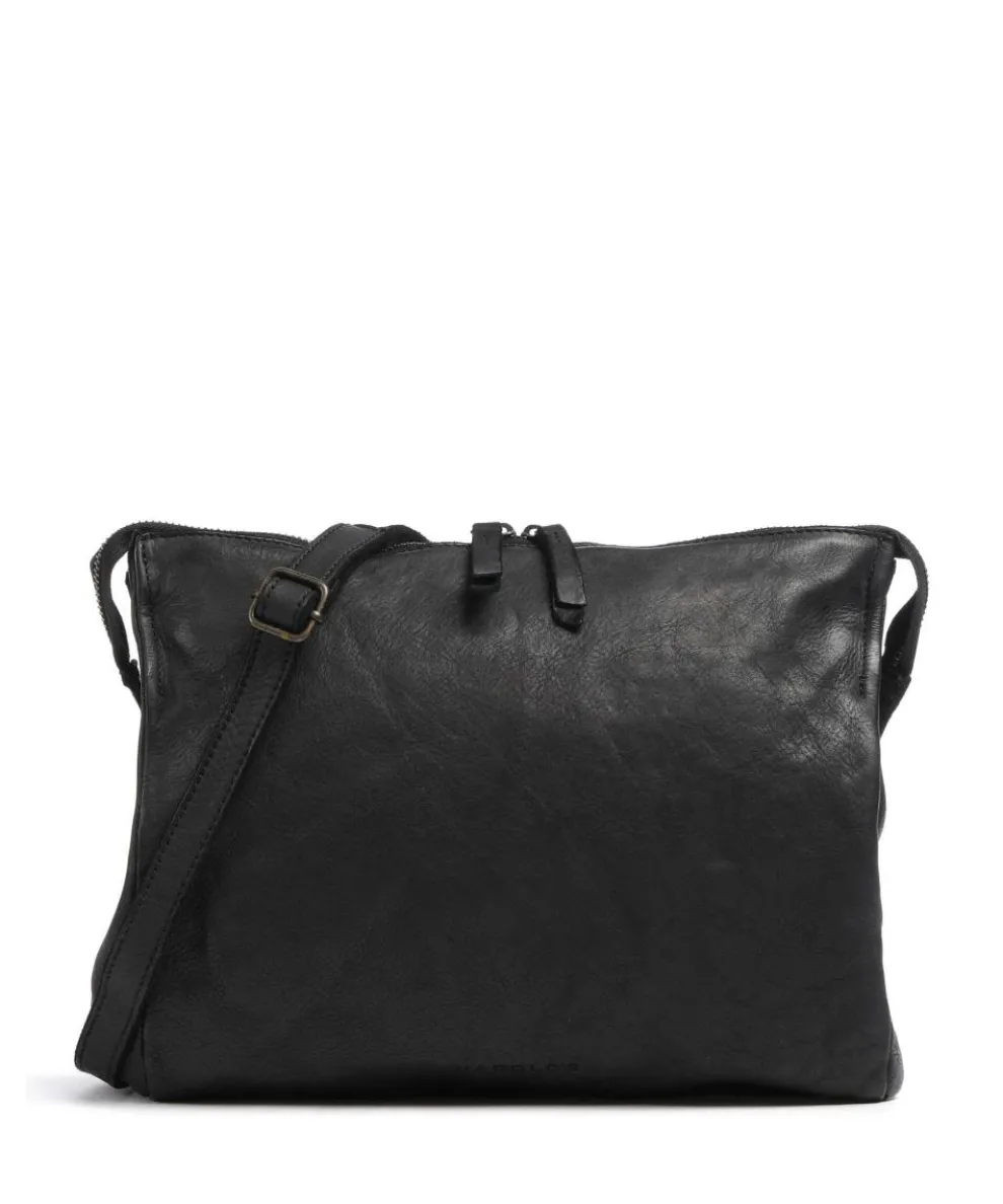 Submarine Schultertasche genarbtes Rindsleder schwarz