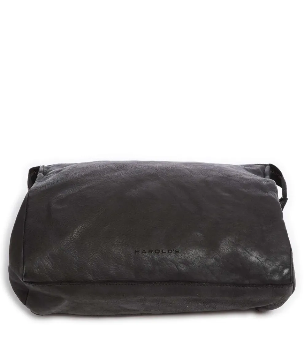 Submarine Schultertasche genarbtes Rindsleder schwarz