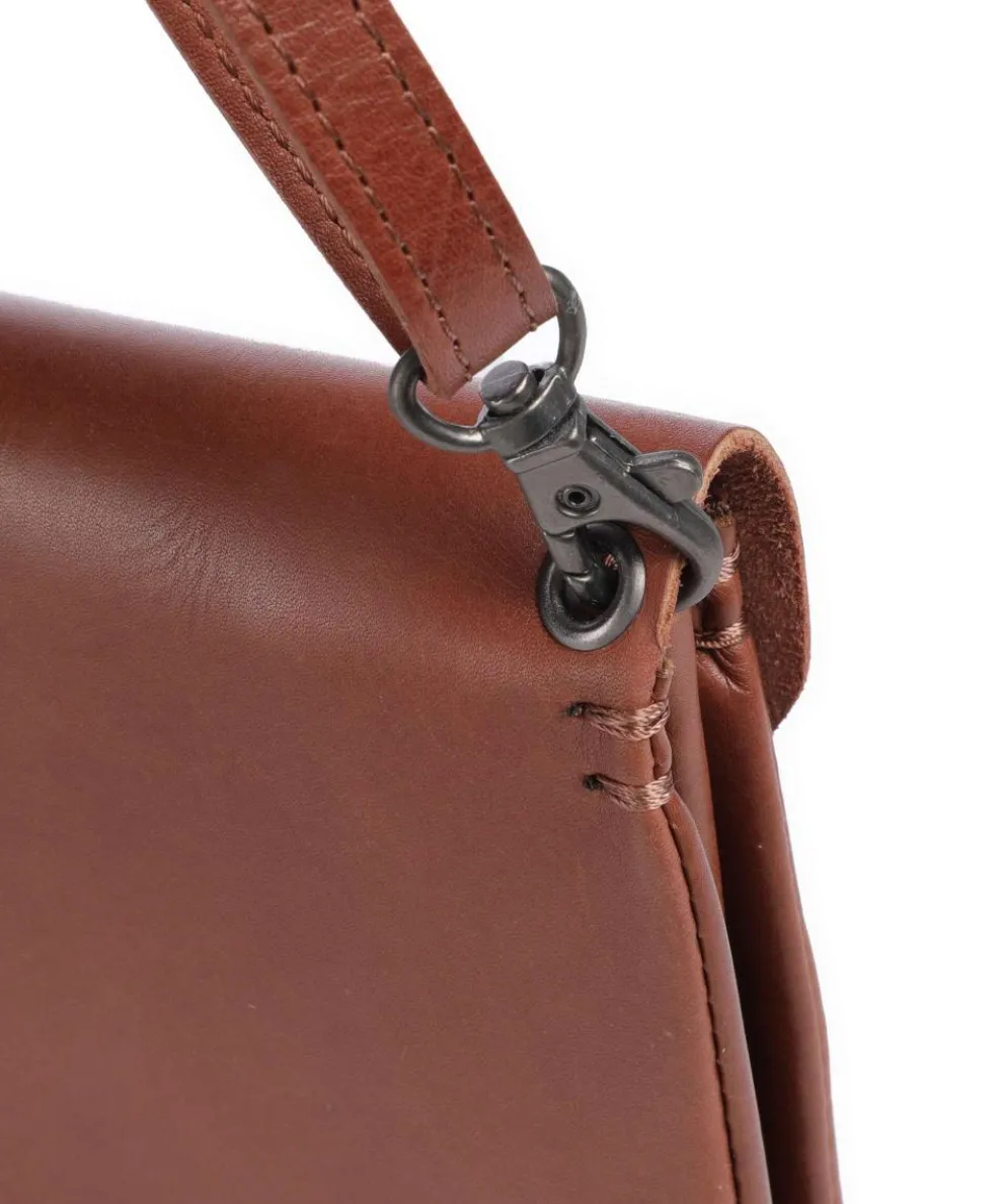 Fold Umhängetasche fein genarbtes Rindsleder cognac