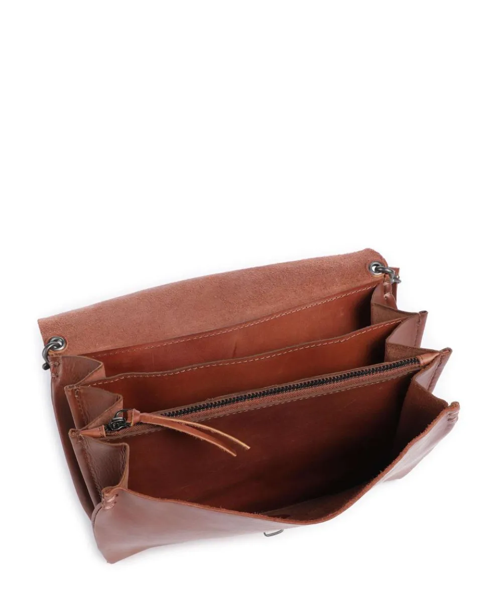 Fold Umhängetasche fein genarbtes Rindsleder cognac