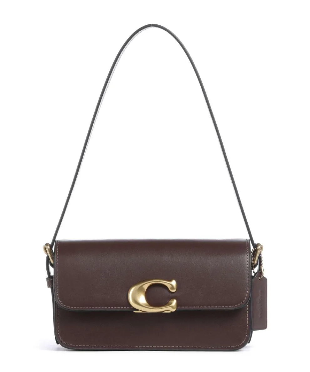 Zoe Schultertasche fein genarbtes Rindsleder dunkelbraun