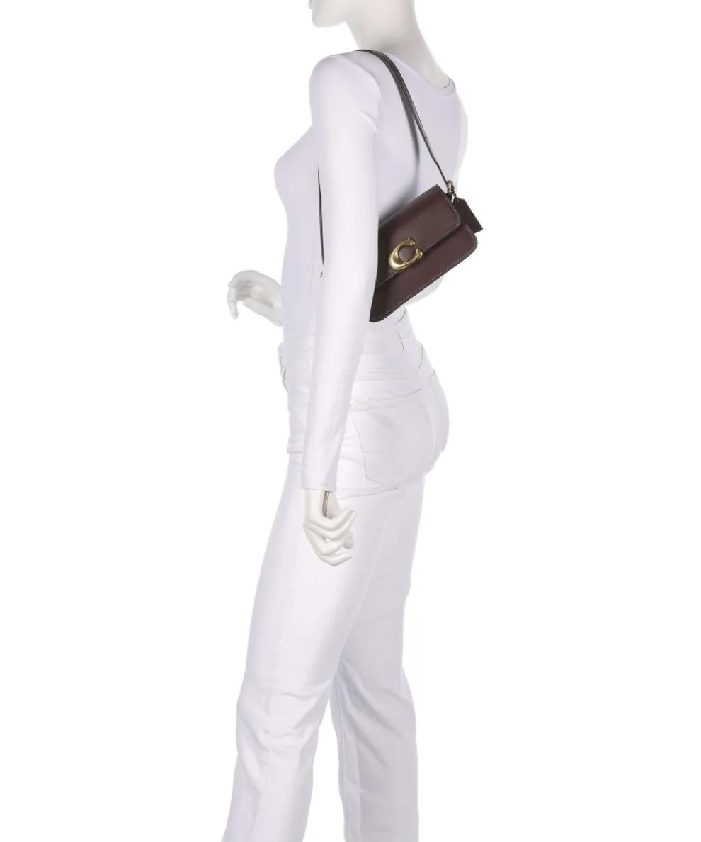 Zoe Schultertasche fein genarbtes Rindsleder dunkelbraun