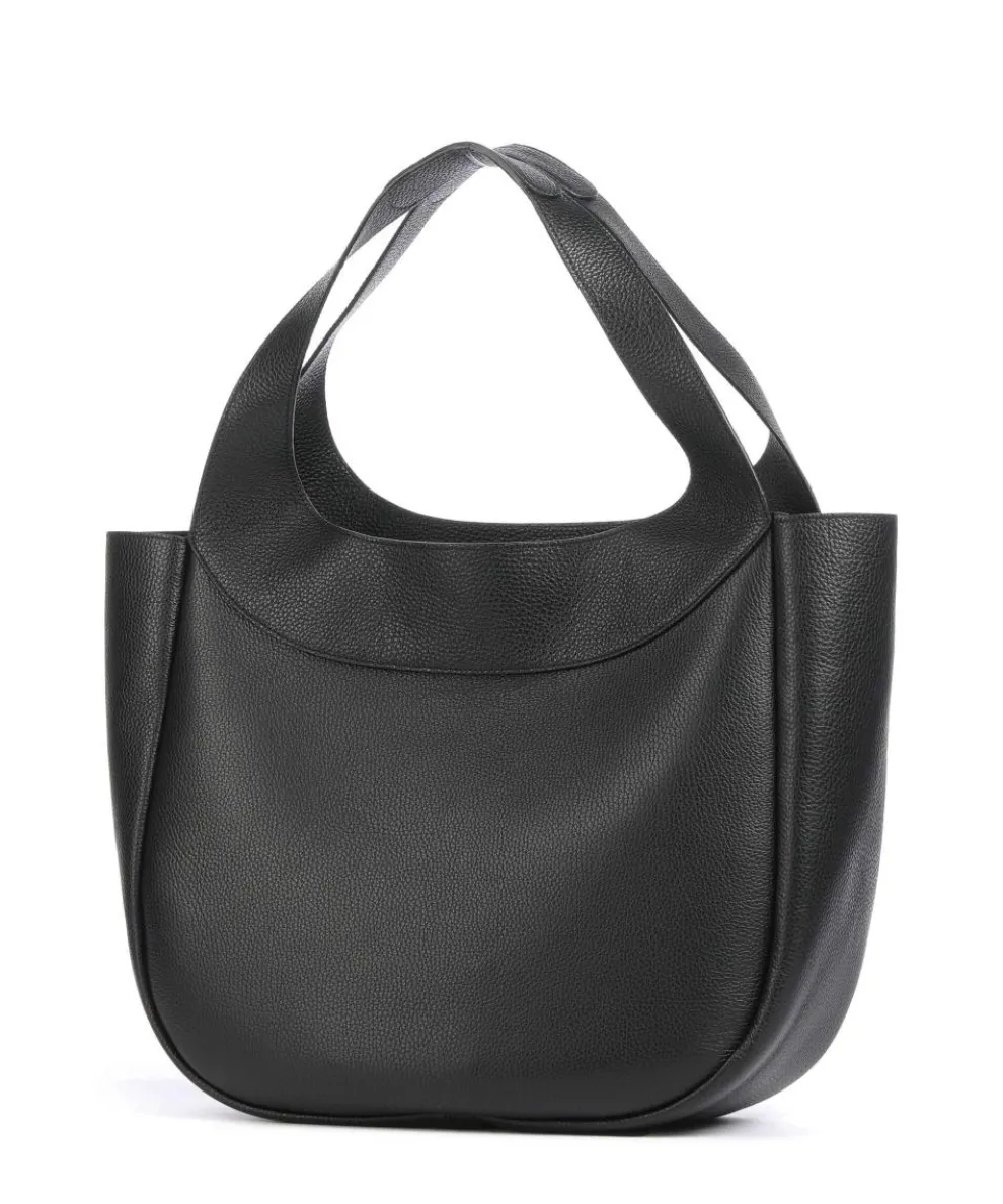 Adria Loft Shopper genarbtes Rindsleder schwarz