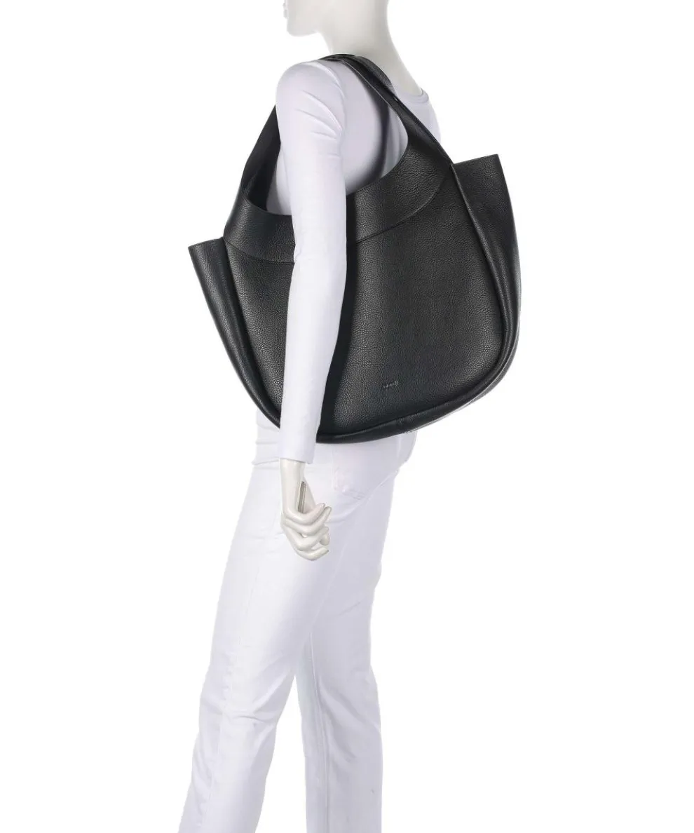 Adria Loft Shopper genarbtes Rindsleder schwarz