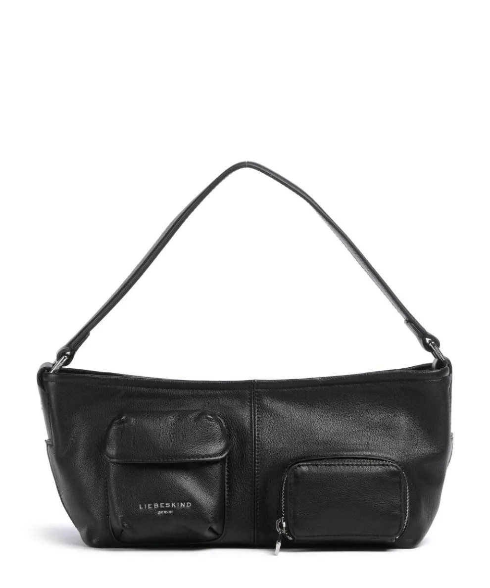 LK 204 3D Leather S Schultertasche fein genarbtes Rindsleder schwarz