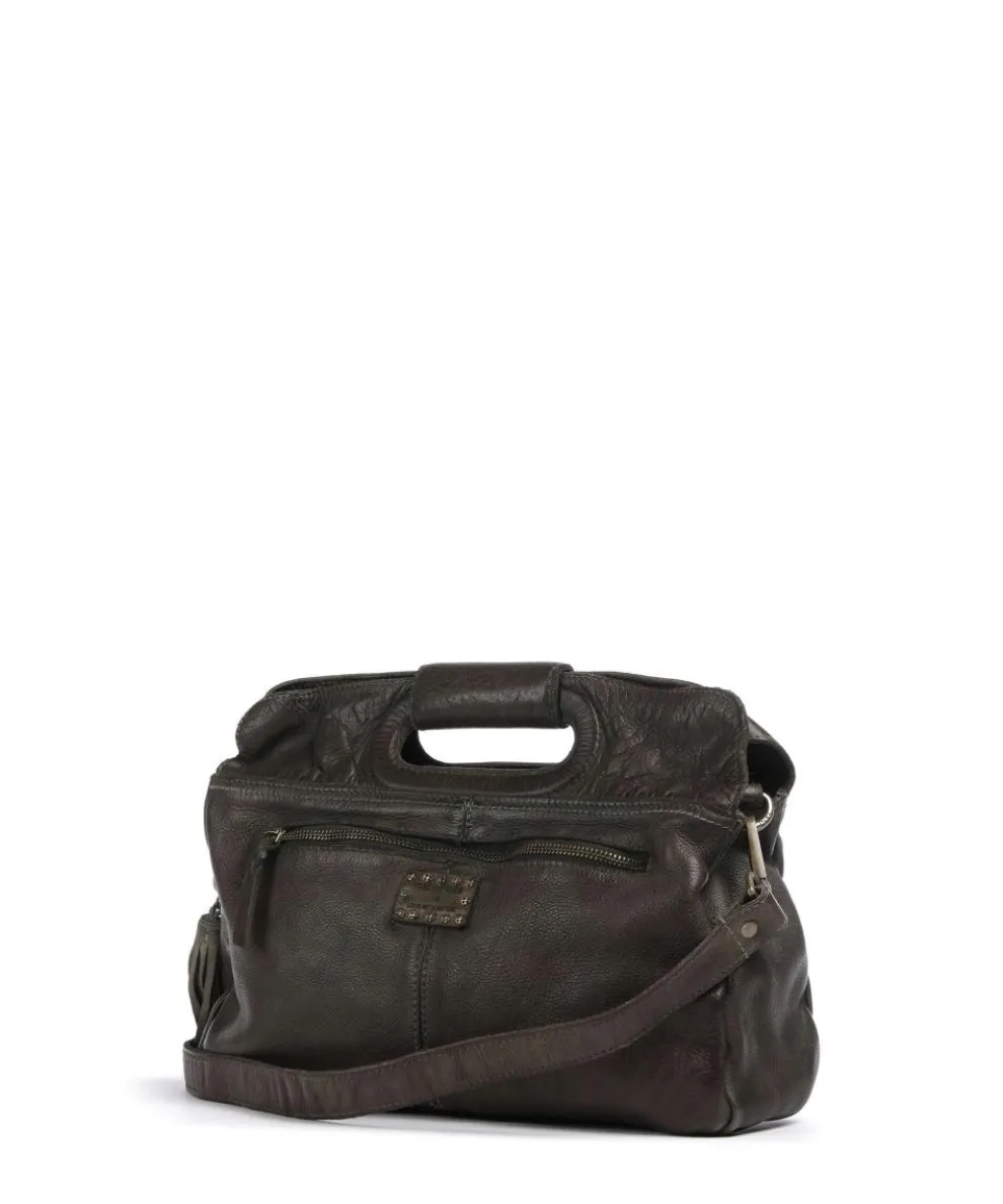 Freundgasse 3 Umhängetasche genarbtes Leder dunkelgrün