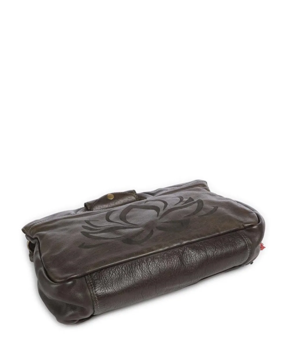 Freundgasse 3 Umhängetasche genarbtes Leder dunkelgrün