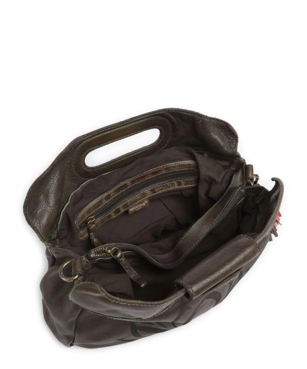 Freundgasse 3 Umhängetasche genarbtes Leder dunkelgrün