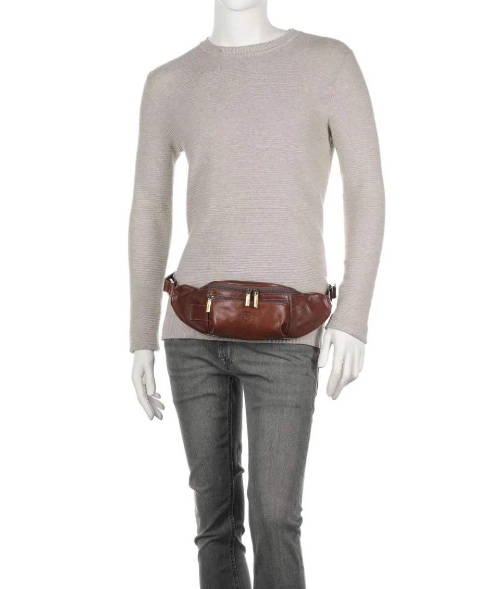 Gürteltasche fein genarbtes Rindsleder braun