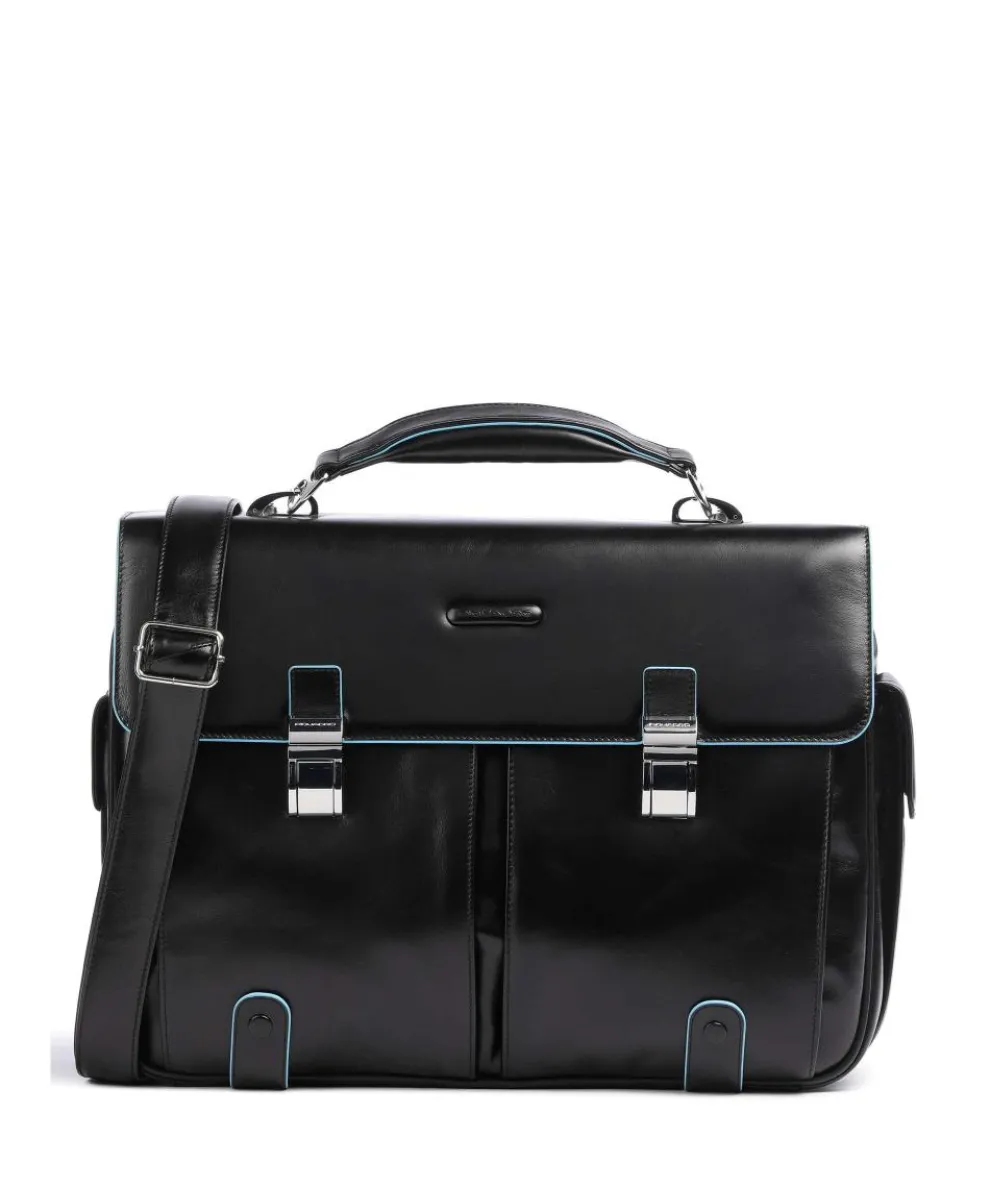 Blue Square Aktentasche 15″ Leder, genarbtes Leder schwarz