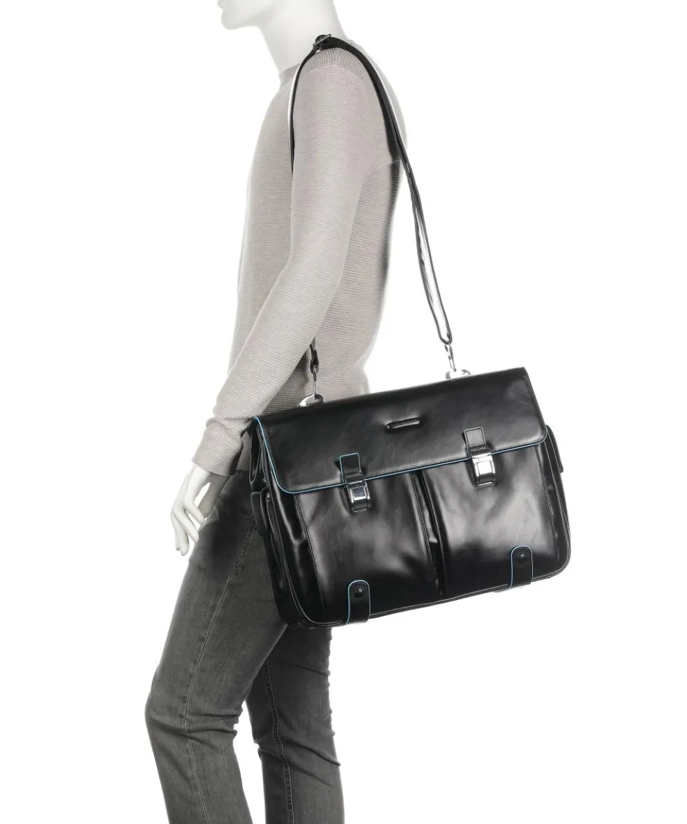 Blue Square Aktentasche 15″ Leder, genarbtes Leder schwarz