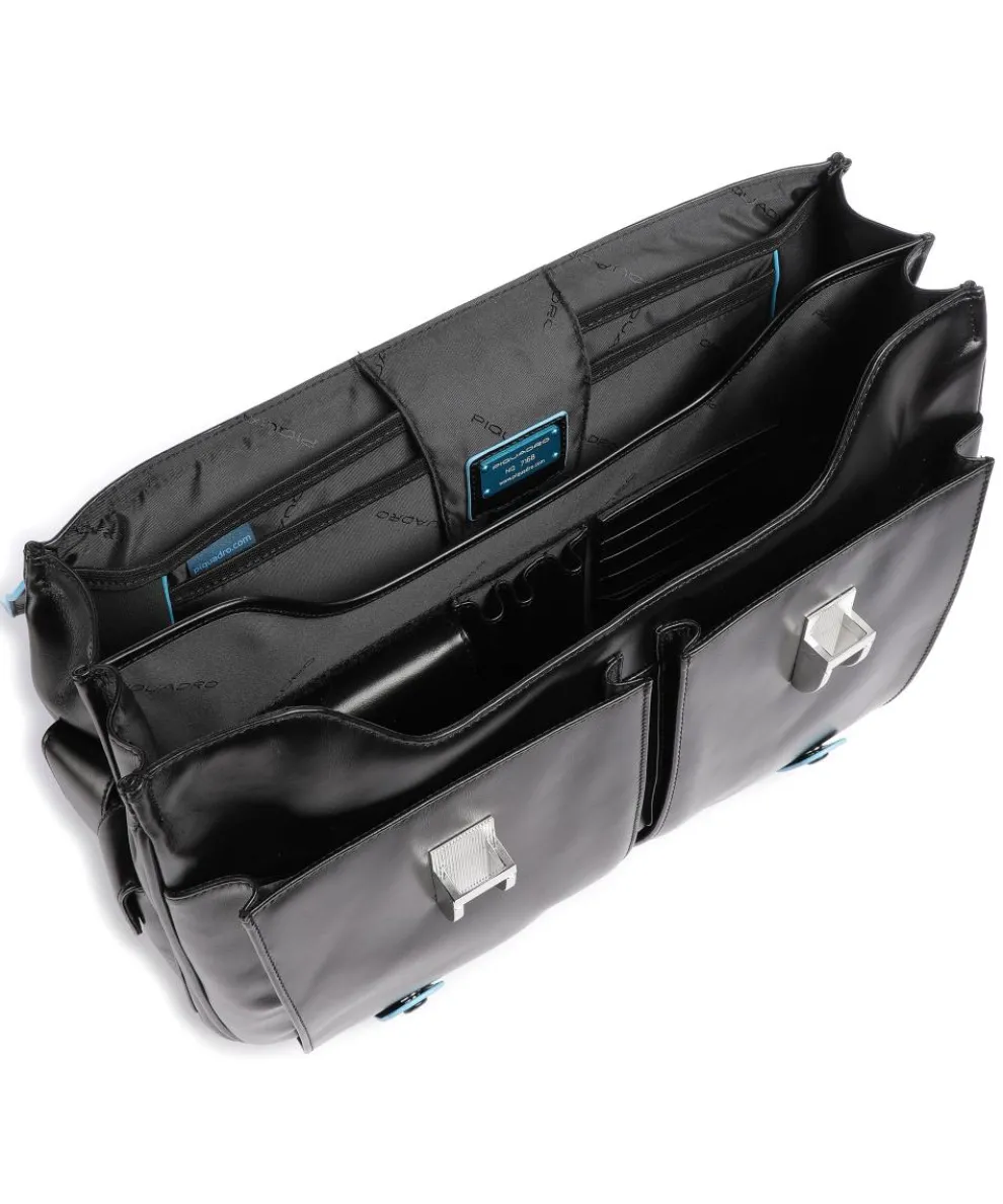 Blue Square Aktentasche 15″ Leder, genarbtes Leder schwarz