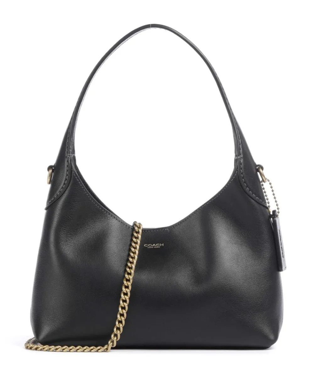 Brooklyn 23 Schultertasche fein genarbtes Leder schwarz