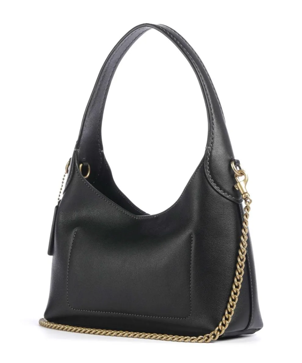 Brooklyn 23 Schultertasche fein genarbtes Leder schwarz