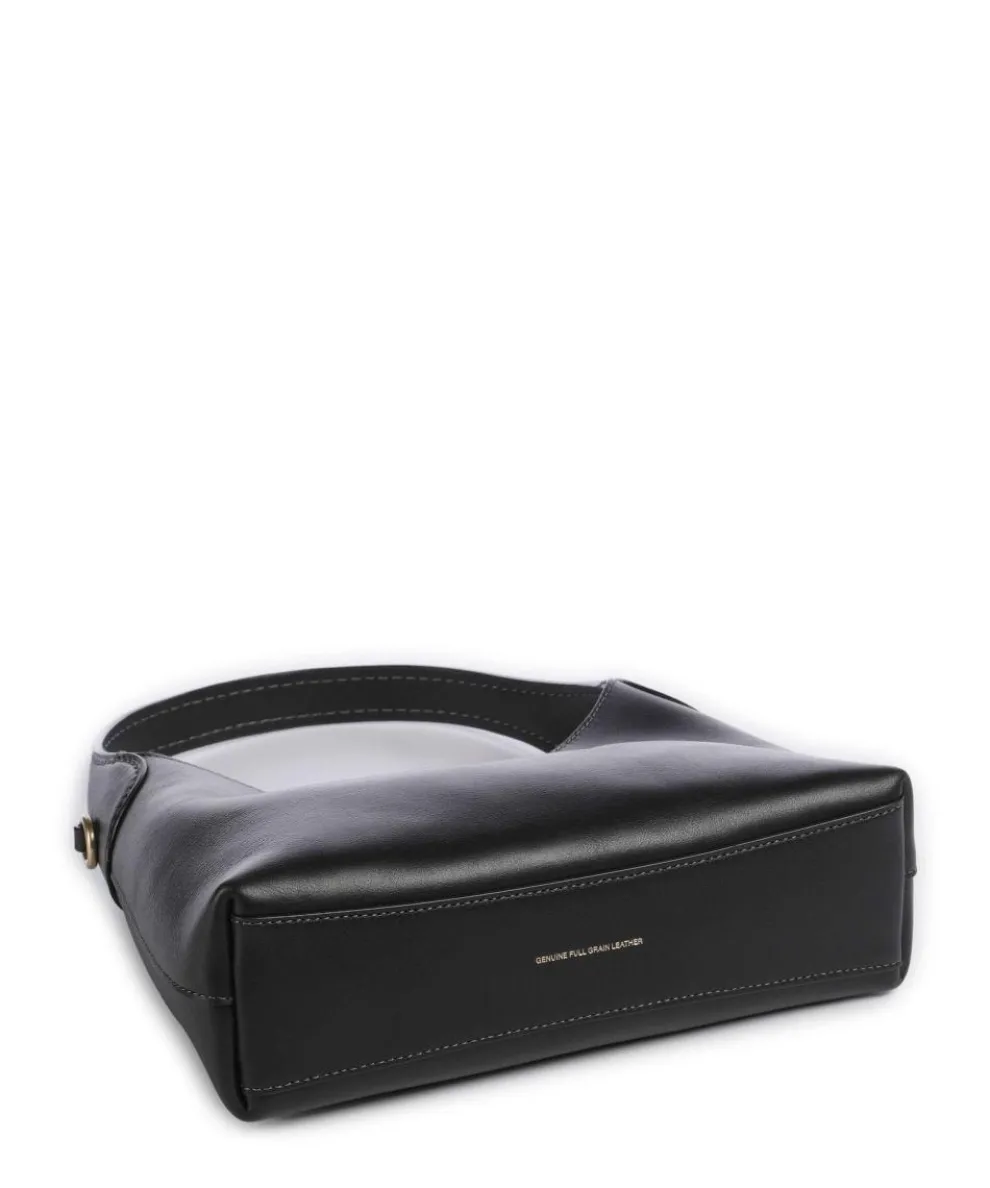 Brooklyn 23 Schultertasche fein genarbtes Leder schwarz