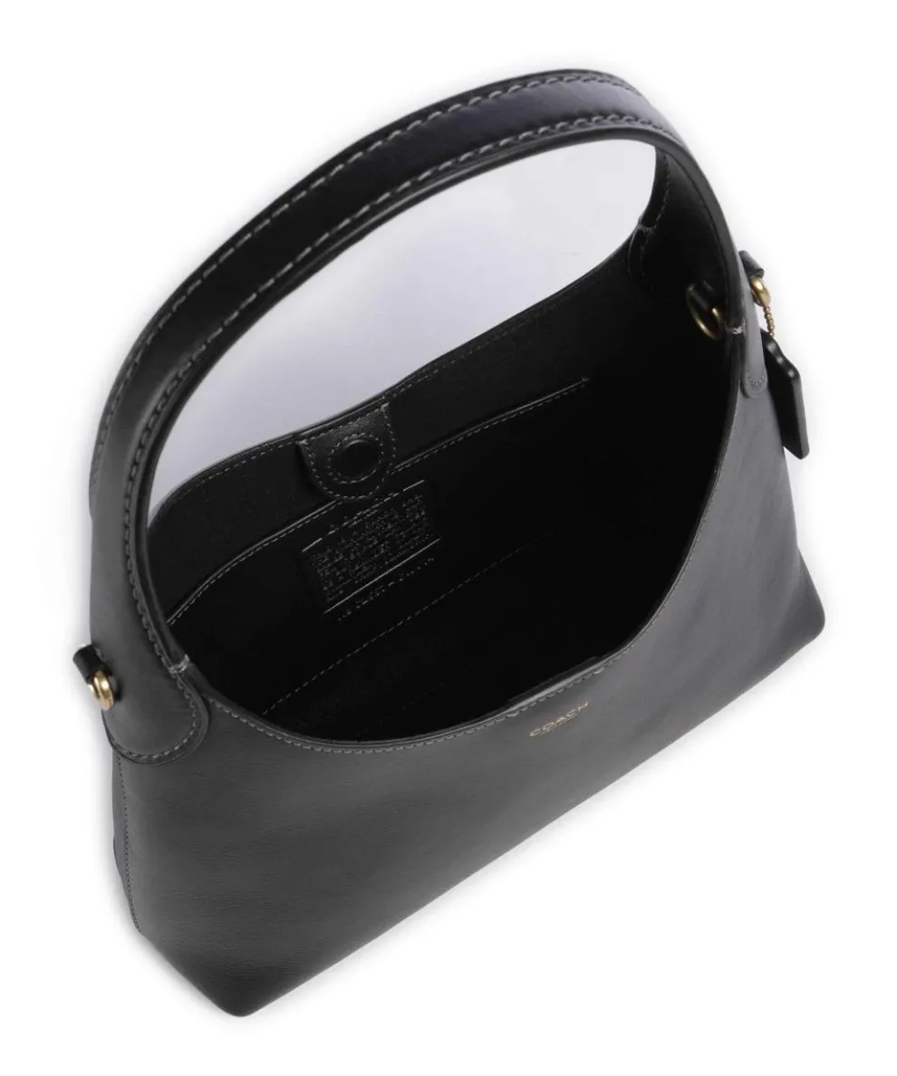 Brooklyn 23 Schultertasche fein genarbtes Leder schwarz