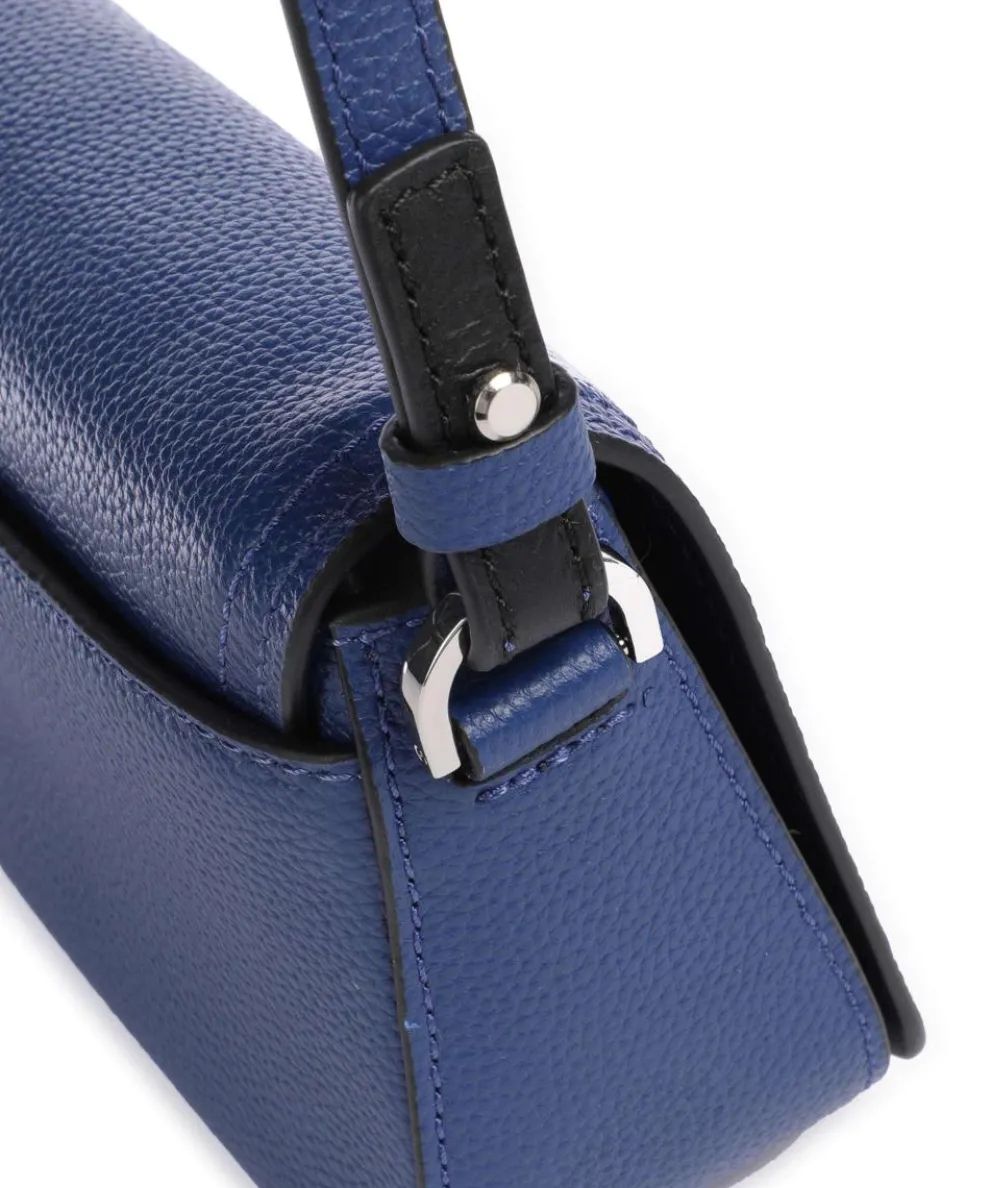 Chudy Small Pebble S Umhängetasche genarbtes Rindsleder blau