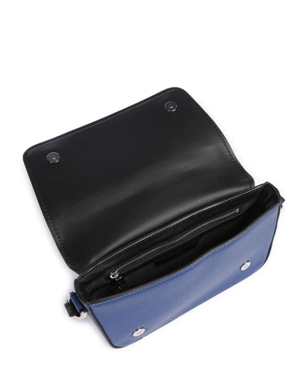 Chudy Small Pebble S Umhängetasche genarbtes Rindsleder blau