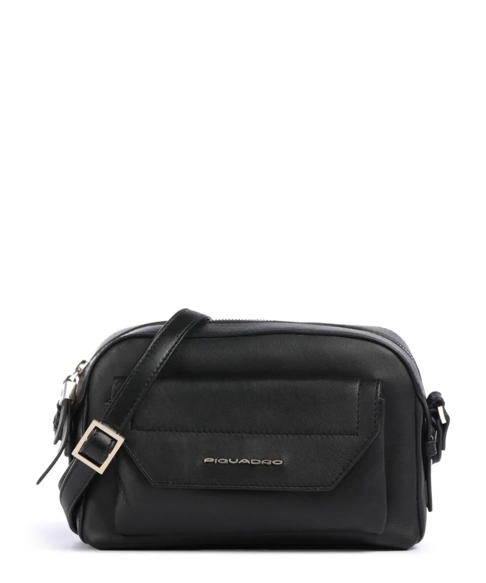 Circle Umhängetasche fein genarbtes Rindsleder schwarz