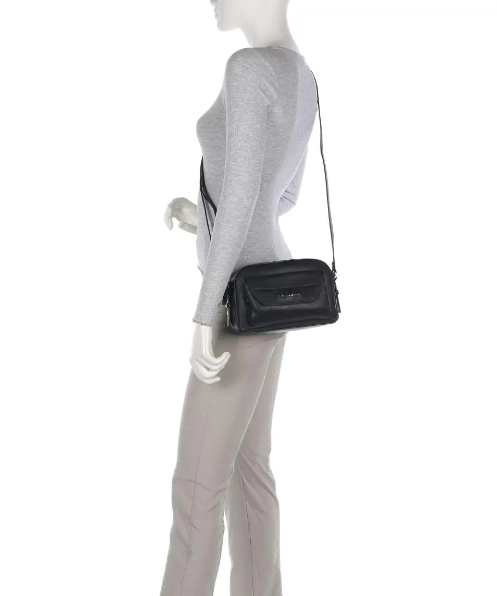 Circle Umhängetasche fein genarbtes Rindsleder schwarz