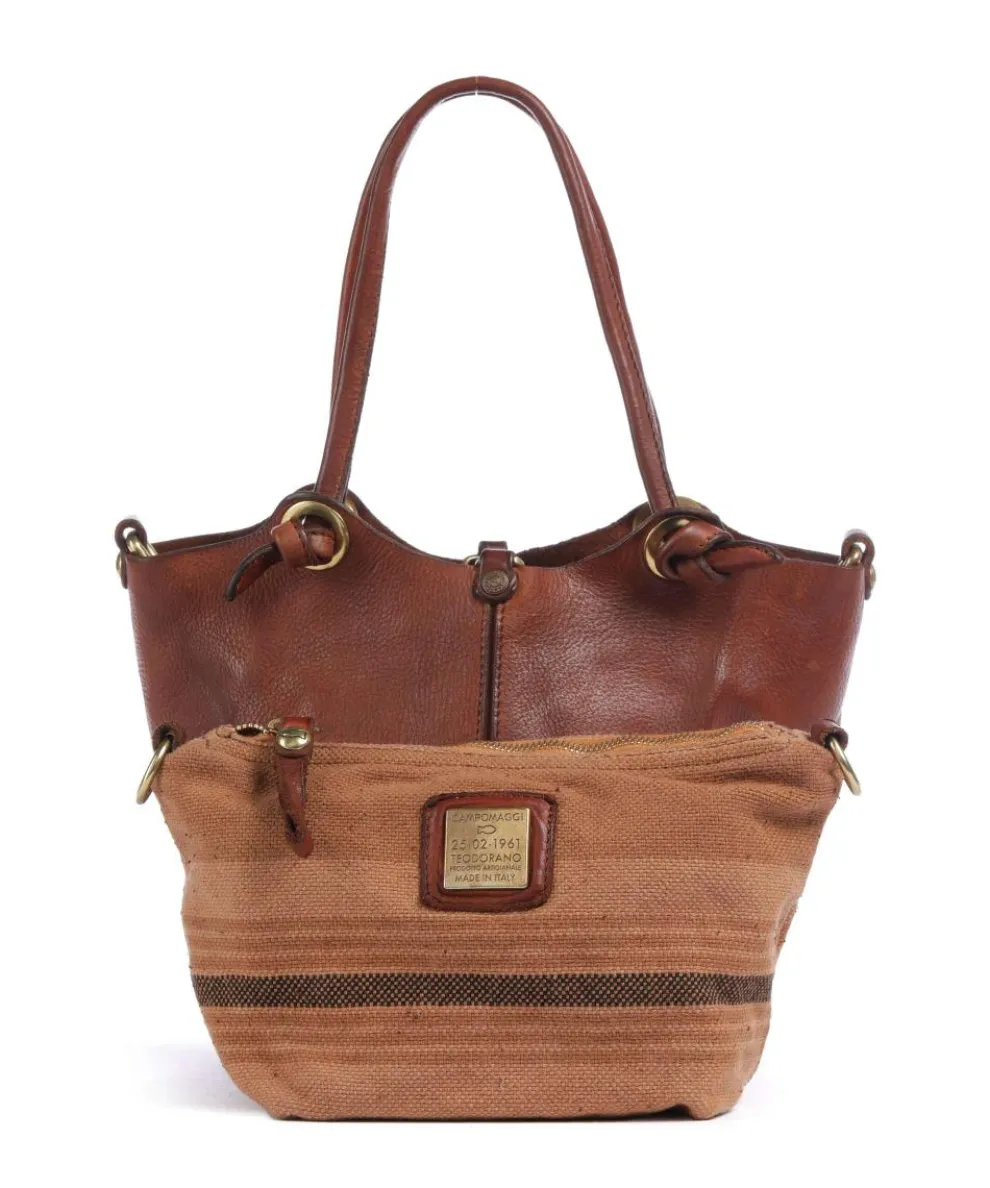 Handtasche genarbtes Rindsleder cognac