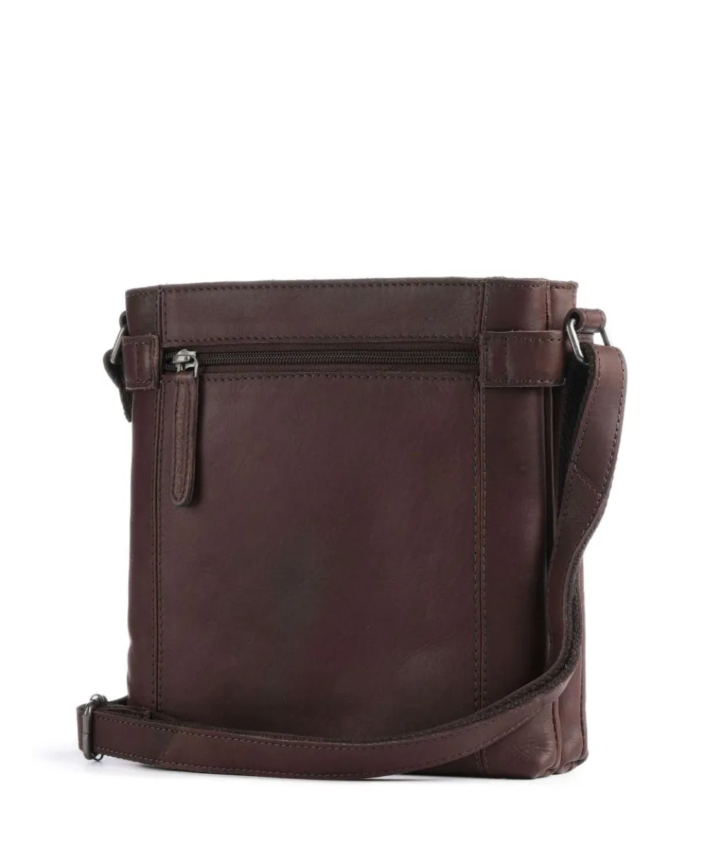 Cow Wax Pull Up Brandis Umhängetasche Pull-Up Rindsleder dunkelbraun