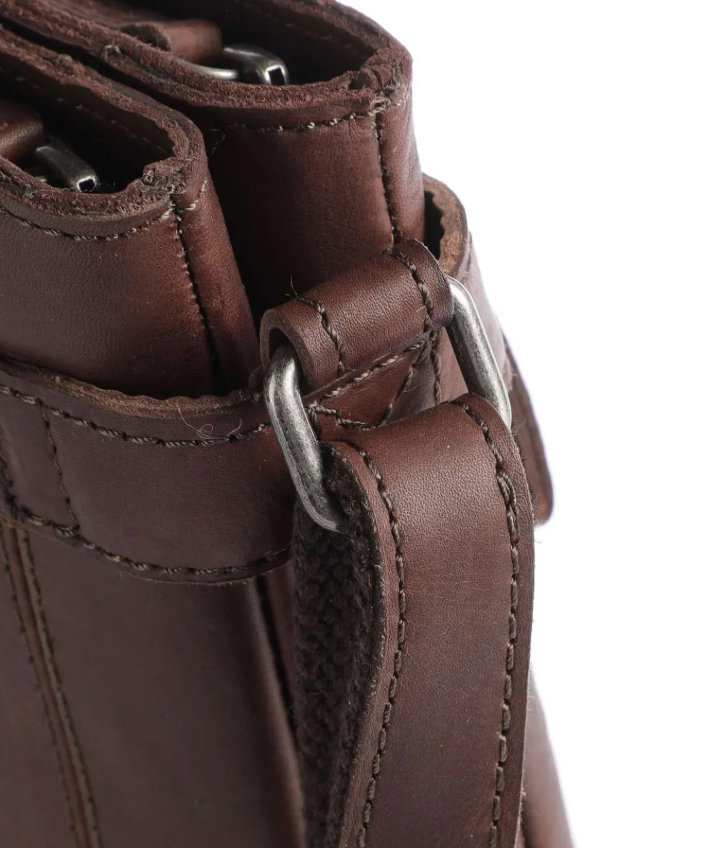 Cow Wax Pull Up Brandis Umhängetasche Pull-Up Rindsleder dunkelbraun