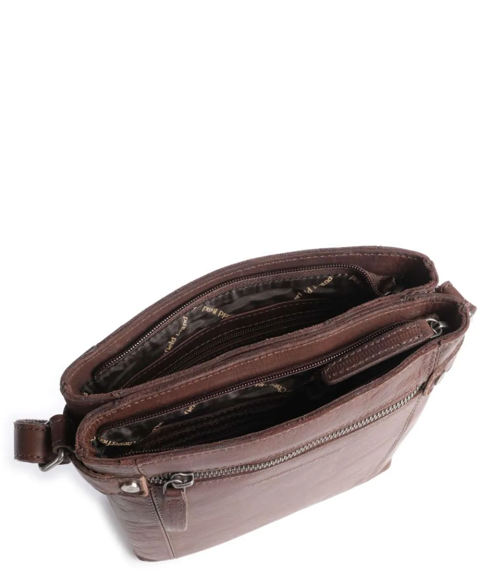 Cow Wax Pull Up Brandis Umhängetasche Pull-Up Rindsleder dunkelbraun