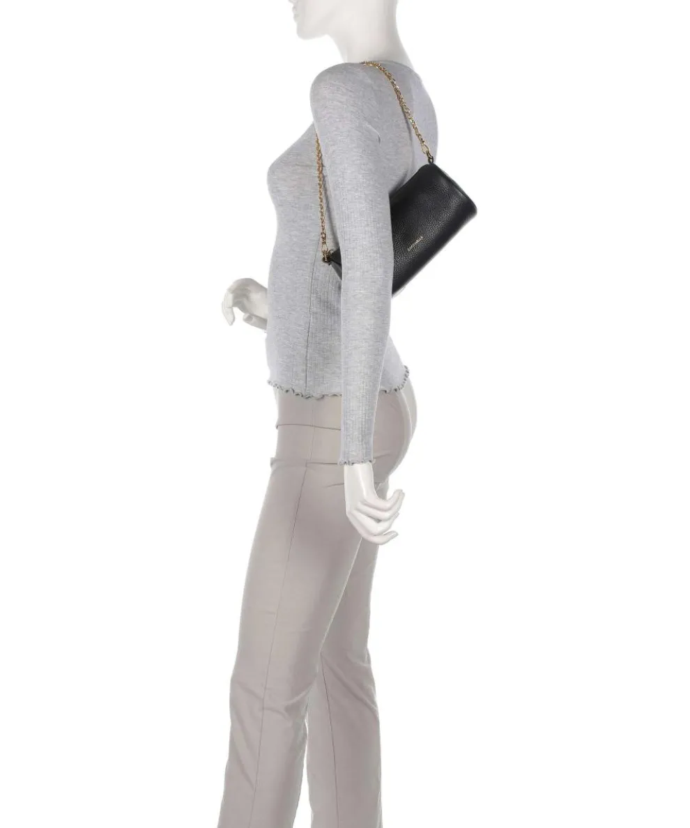 Aura Schultertasche Leder schwarz