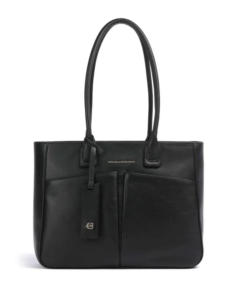 Nevet Shopper 13″ fein genarbtes Rindsleder schwarz