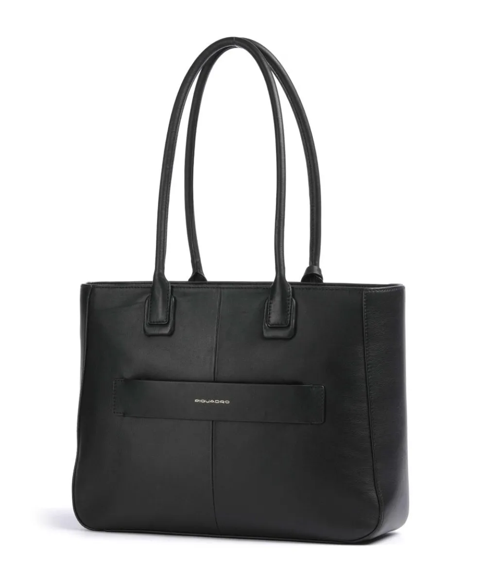 Nevet Shopper 13″ fein genarbtes Rindsleder schwarz